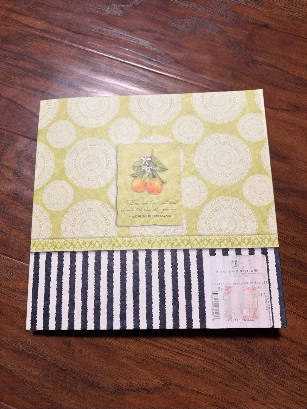 Pear-Themed Recipe Blank Cookbook Booklet - Green, Yellow, Black